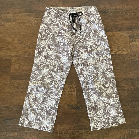 Vintage Patagonia Watergirl Hawaiian Hibiscus Floral Crop Pants Beachcomber Sz 2 - Picture 2 of 7